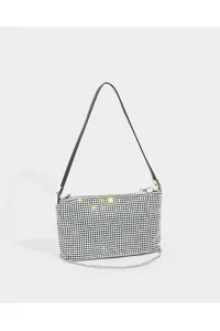 Sparkling rhinestone underarm bag for women, chic evening shoulder handbag with chain strap.
