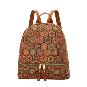 Sac à dos femme style ethnique vintage sac de voyage loisirs quotidien lanières marron