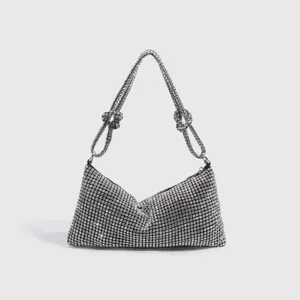 Women Rhinestone Evening Bag Luxury Crystal Shoulder Underarm Bag Sparkling Party Purse