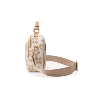 Stylish women crossbody shoulder bag with monogram print, chic top handle and adjustable strap.