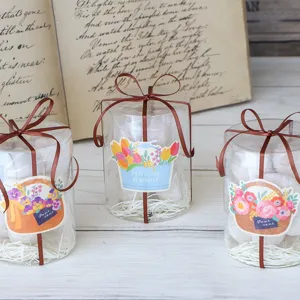 Adesivi per Confezioni Regalo in Carta Patinata Autoadesiva Stile Francese Cesto di Fiori Etichette Decorative per Cottura Biscotti Fai da Te