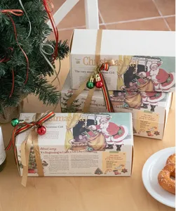 Christmas gift packaging ribbon set with vintage boxes festive holiday DIY decoration items