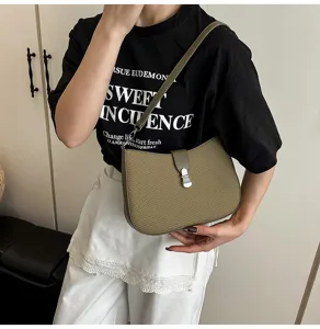 French vintage underarm bag for women, chic textured single shoulder bag daily casual use.