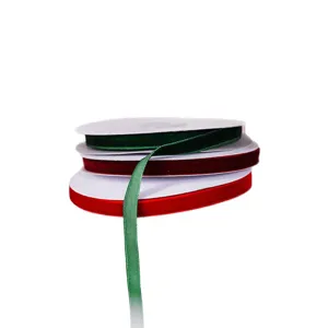 Christmas velvet ribbon for DIY gift packaging, craft decoration, 10m roll red and green.