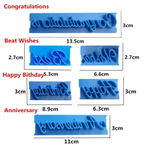 Cake handgeschreven brief gelukkige verjaardag reliëfmal 6-delige set DIY bakgereedschap tool