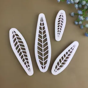 4pcs white leaf shaped baking molds for pastry cake bun decoration pastry tools kitchen accessories