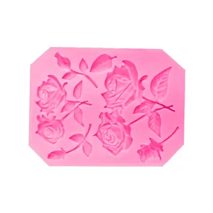 Roze siliconen roos bloem fondant taart mal voor DIY bakken, chocolade en gebak decoratie gereedschap.