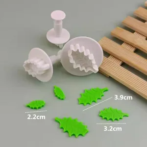 Ensemble d'emporte-pièces à fondant en plastique feuille décoration de gâteau
