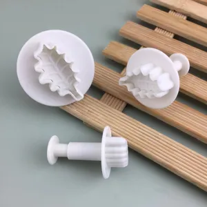 Lot de découpoirs à piston en plastique feuille pour gâteau fondant et biscuits de pâtisserie