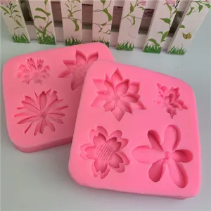 Moule à gâteau en silicone fleur, tournesol et marguerite pour pâtisserie et fondant.