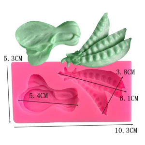 Stampi in silicone per fondente di verdure, cavolo cinese e piselli per decorare dolci.