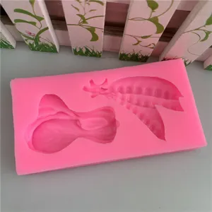 Stampo in silicone verdura rosa per decorazione torta fondente, piselli e cavolo attrezzo.