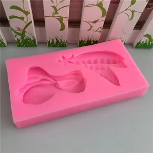 Stampo in silicone vegetale rosa per decorazione torta fondente, piselli e cavolo utensile fai da te