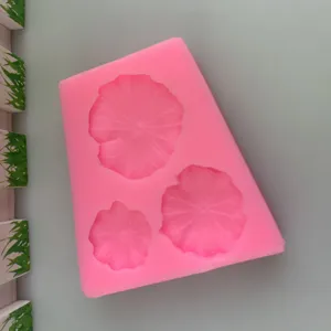 3-Cavity Lotus Leaf Silicone Mold DIY Fondant Chocolate Resin Craft Baking Tool Mold