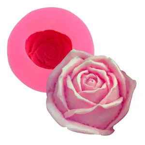 Große Rosenblüte Silikonform 3D Blumenform Kuchen Backwerkzeug Für Mousse Schokolade Handgemachte Seife Kerze Handwerksform