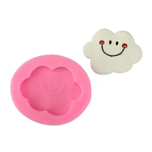Simpatica Faccia Sorridente Nuvola Stampo in Silicone Cartone Animato Stampo da Forno per Cioccolato Fondente Decorazione di Torte Sugarcraft Resina Argilla Gesso Fai da Te Artigianato Pasticceria
