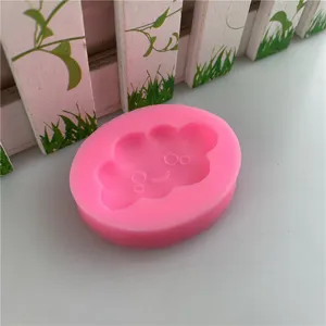 Pink cute cloud silicone mold for baking, fondant, and chocolate cake decoration.
