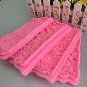 Stampo in silicone rosa per fiori di rosa, fondant, decorazione di torte e bordi di nozze.