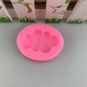 Pink silicone cloud mold smiley face cake decorating fondant chocolate baking tool