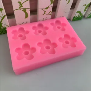 Mini molde de silicona de 6 pétalos para repostería DIY, decoración de pasteles y chocolate.