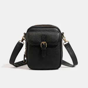Borsa a Tracolla Verticale in Pelle PU Vintage Messenger Borsa a Spalla con Porta Carte Casual per Donna