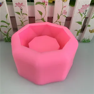 Stampo in silicone geometrico per vaso di fiori, pianta succulenta, candela, resina epossidica.