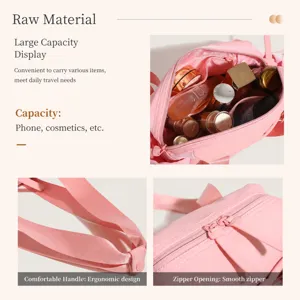 Pink waterproof casual commuter shoulder bag lightweight toast bag with wide straps