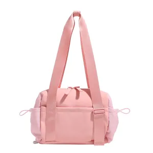 Pink casual shoulder bag wide strap toaster bag waterproof commuter crossbody bag for women