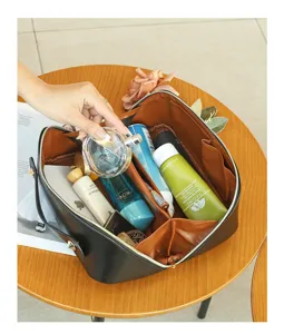 Large capacity cosmetic bag portable travel multi-functional makeup storage bag for women
