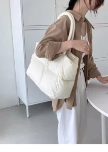 Gepolsterte Stepptasche, weiche, leichte Schultertasche fuer Damen im Alltag.