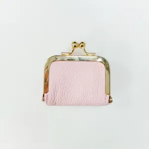 Mini pink leather coin purse cute clasp kiss lock wallet small jewelry storage pouch bag