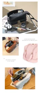 Large capacity PU makeup bag, multi-layer waterproof travel storage bag for women.