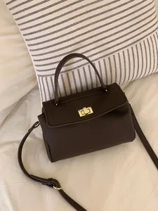 Sac à main bandoulière rétro en cuir PU souple pour femmes, sac fourre-tout polyvalent.