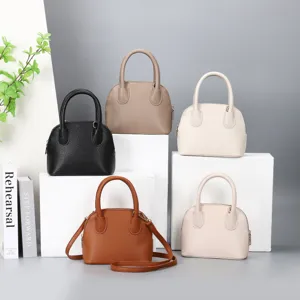 Classic dome shell handbag stylish PU leather shoulder and crossbody bag for women multi colors