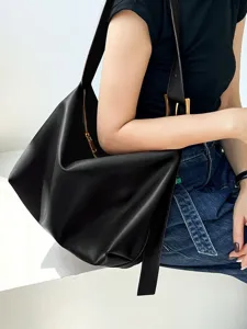 Vintage Vin Rouge Sac Cabas en Cuir Souple Grande Capacité Sac Sous-Bras Décontracté Femmes Épaule Unique Sac Cabas de Trajet