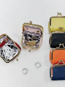 Mini compact kiss-lock coin purse jewelry organizer pouch for women rings necklaces multi-color
