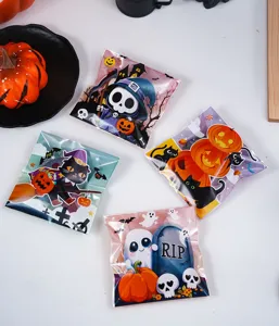 Bolsas de plástico Halloween autosellables, embalaje de regalo de galletas 4 en 1