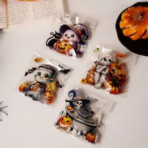 Halloween tema transparente plástico regalo galleta horneado embalaje bolsos detalle