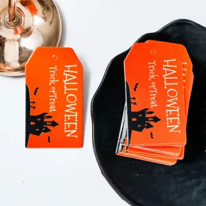 Halloween gift tags paper decorative hanging cards spooky party message cards 50pcs pack