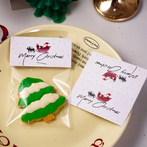 Christmas cookie packaging header card set, cute holiday festive gift decorative paper tags.