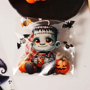 Halloween bolsa de regalo de plástico transparente para embalaje galletas dulces bolsa