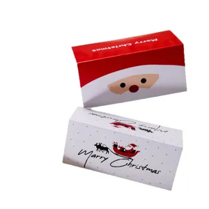 Christmas header cards packaging cute Santa Claus cookie macaron dessert paper box decor