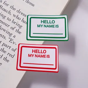 Colorful name tag stickers set, hello my name is labels, kids school supplies stationery.
