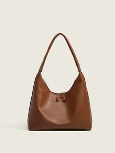 Borsa Tote Casual in Pelle PU Stile Coreano per Donna Borsa a Tracolla Morbida Minimalista Grande Capacità Borsa a Mano Quotidiana