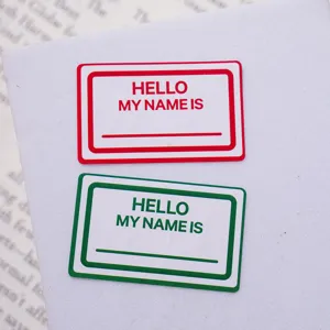 Minimalist Coated Paper Hello My Name Is Name Stickers Self Adhesive Rectangle Border Labels For Kids School Gift Wrapping Classification Organizing