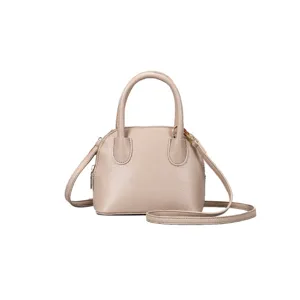 Women Fashion Shell Bag Casual PU Leather Crossbody Bag Top Handle Handbag Beige