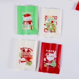 Christmas printed machine sealed packaging bags for cookies, nougat, candies and holiday gifts.