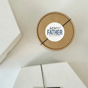 Adesivi rotondi festa del papà confezione regalo etichetta di carta minimalista 6 pezzi