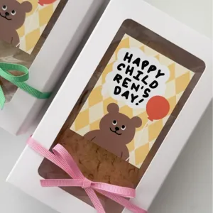 Kindertag Geschenk Verpackung Siegelaufkleber Karte niedlichen Bär Design Schachtel Etiketten