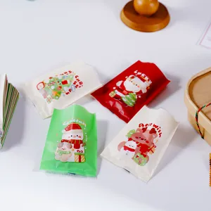 Christmas cookie and nougat packaging bags set, cute hand-drawn festive seal bags for gifts.
